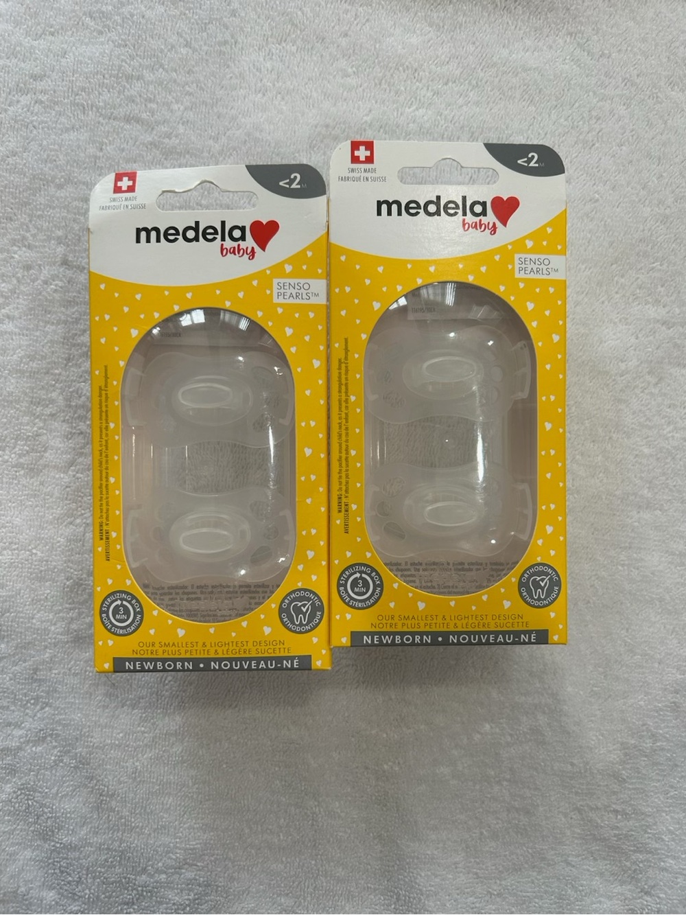 Medela Baby Newborn Pacifiers – Yellow & White Packaging (2-Pack)